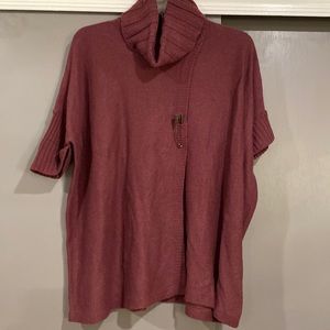 Cynthia Rowley purple knit top turtleneck short sleeve size small